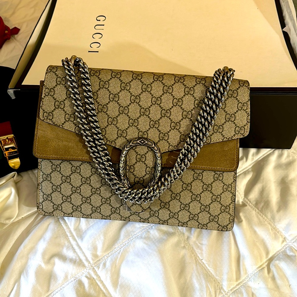 Gucci GG Supreme Monogram Large Shoulder Bag